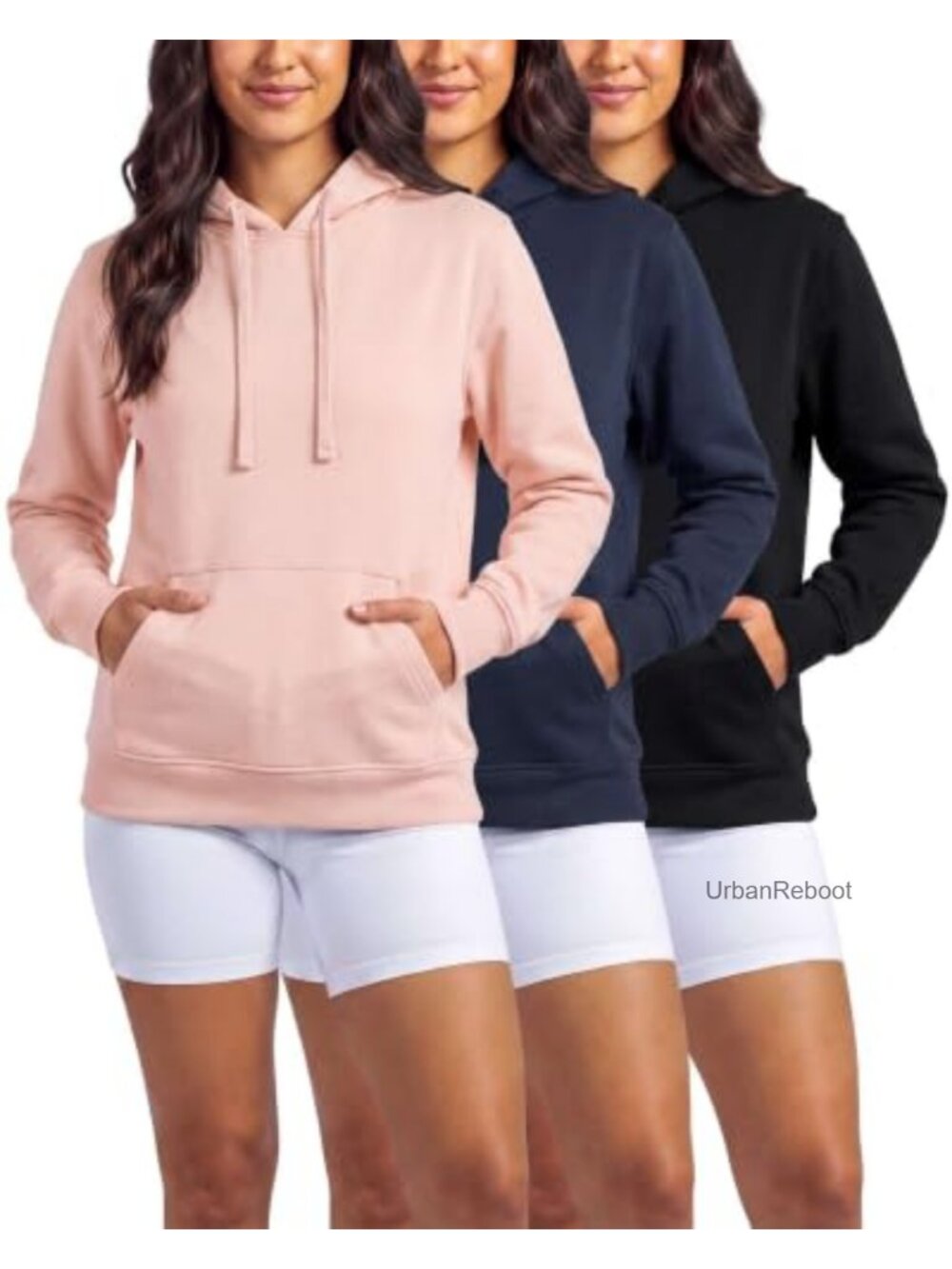 Women's Fleece Pullover Hoodie 3 Pack Hooded Sweatshirt Gym Athletic